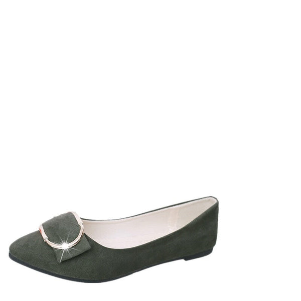 Fashion Pointed Toe Flats - Green