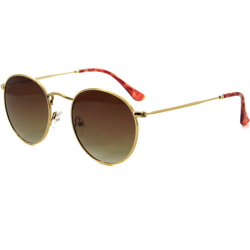 Fashion Polaroid Classic Metal Sunglasses - Brown