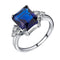 Fashion Premium Square Cut Bridal Ring - Blue