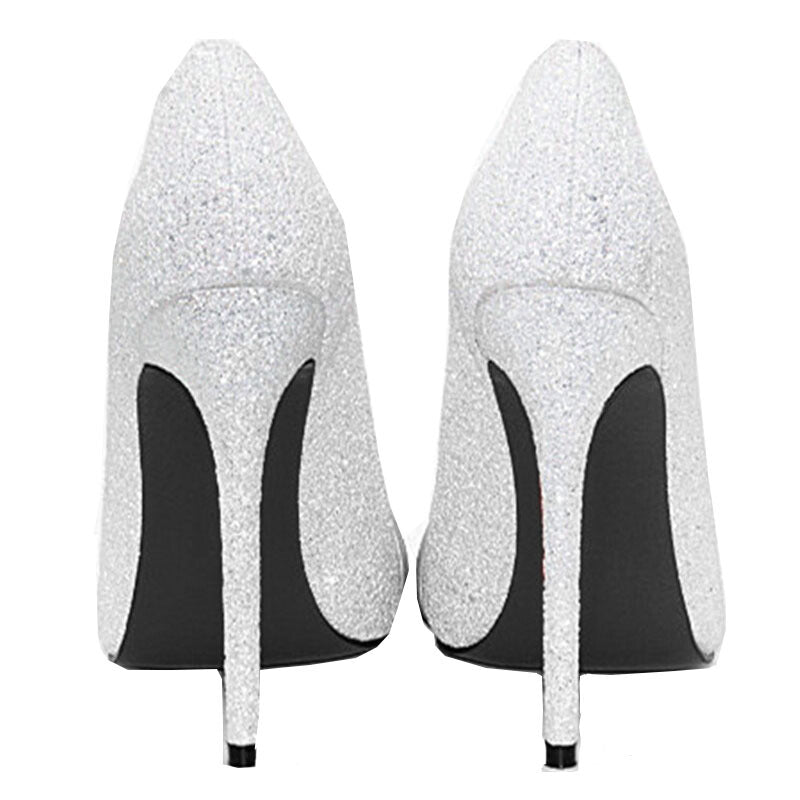 Fashion Pumps Thin High Heels - Silver