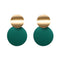 Fashion Round Premium Dangle Earrings - Green&Gold