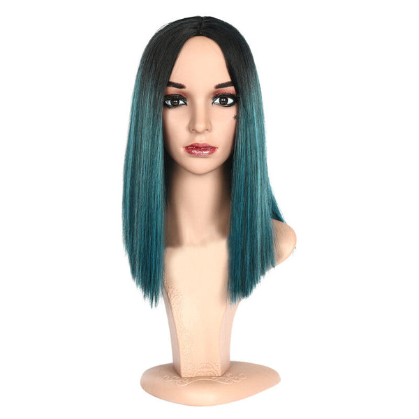 Fashion Straight Hair Synthetic Wig - Blue