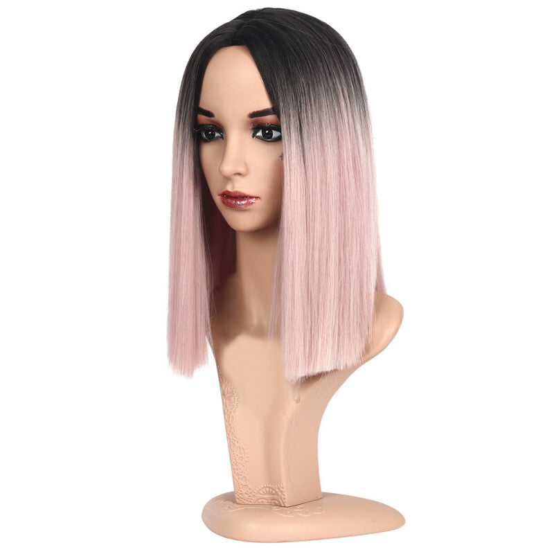 Fashion Straight Hair Synthetic Wig - Pink