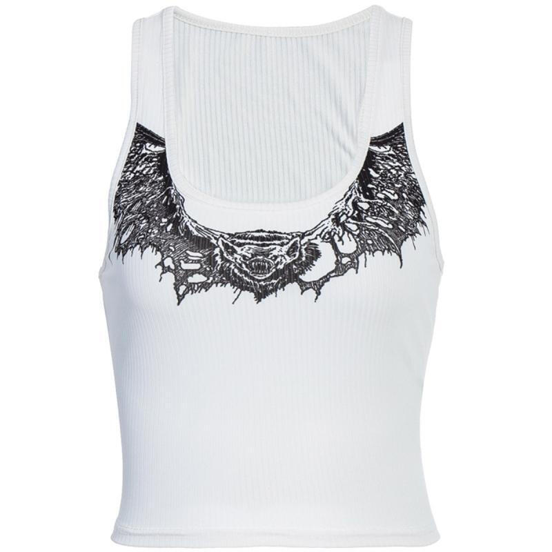 Fashion Women Animal Print Vest Top - White