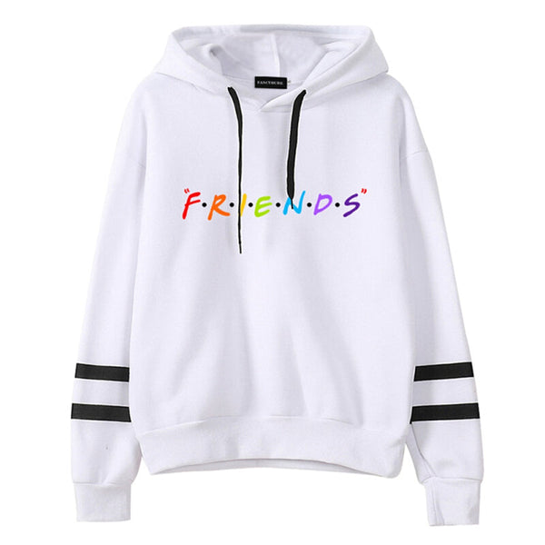 Fashion Women Friends Printed Hoodie - White