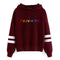 Fashion Women Friends Printed Hoodie - Wine Red