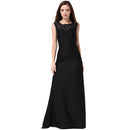 Fashion Women Lace Sleeveless Party Dress - Black