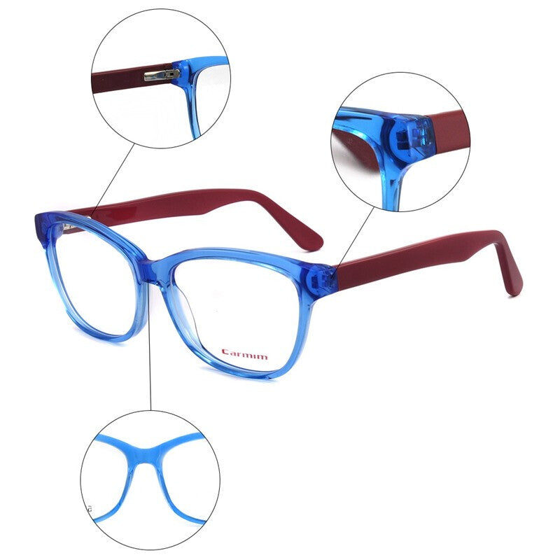 Fashionable Acetate Eyeglass Frame - Crystal Blue