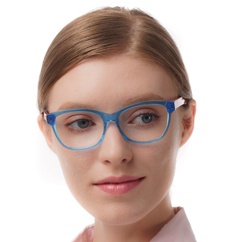 Fashionable Acetate Eyeglass Frame - Crystal Blue