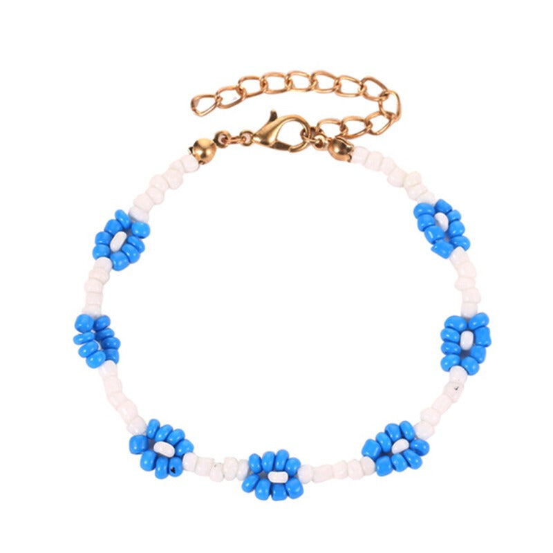 Fashionable Adjustable Beaded Bracelet - Blue