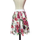 Fashionable Casual Floral Printed Skirt - White