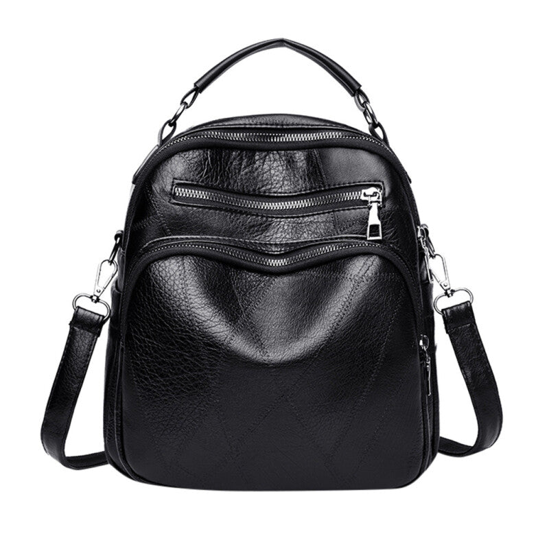 Fashionable Female Multi-use Backpack - Black