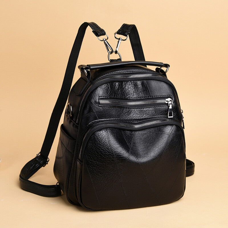 Fashionable Female Multi-use Backpack - Black