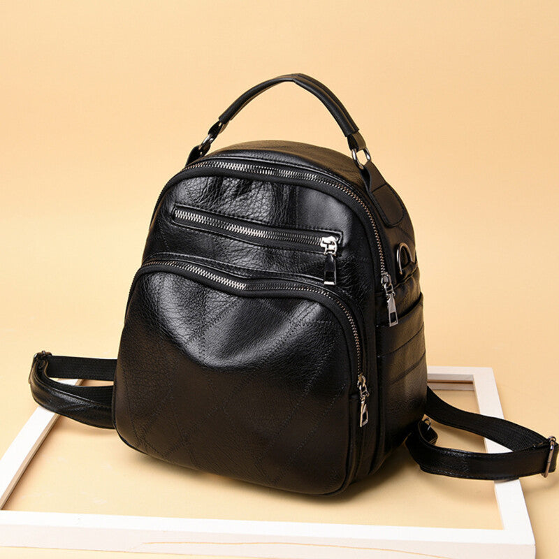 Fashionable Female Multi-use Backpack - Black