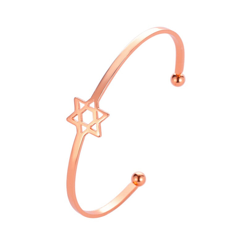 Fashionable Five-Pointed Star Bracelet - Rosegold