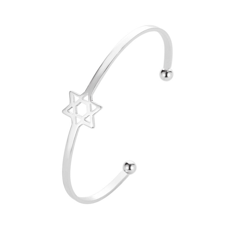 Fashionable Five-Pointed Star Bracelet - Silver