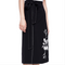 Fashionable Lily Pattern Band Half Skirt - Black