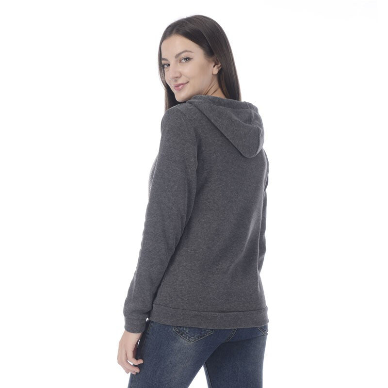 Fashionable Outdoor Sport Hoodies Women - Deep Grey