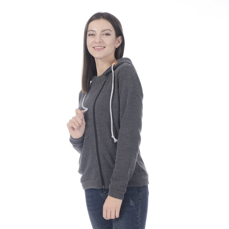 Fashionable Outdoor Sport Hoodies Women - Deep Grey