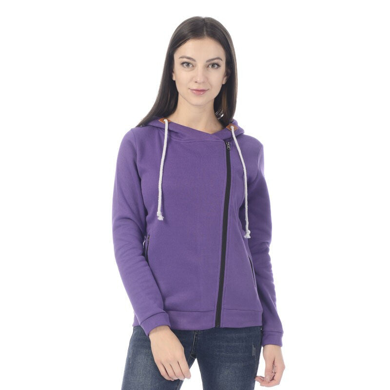 Fashionable Outdoor Sport Hoodies Women - Purple