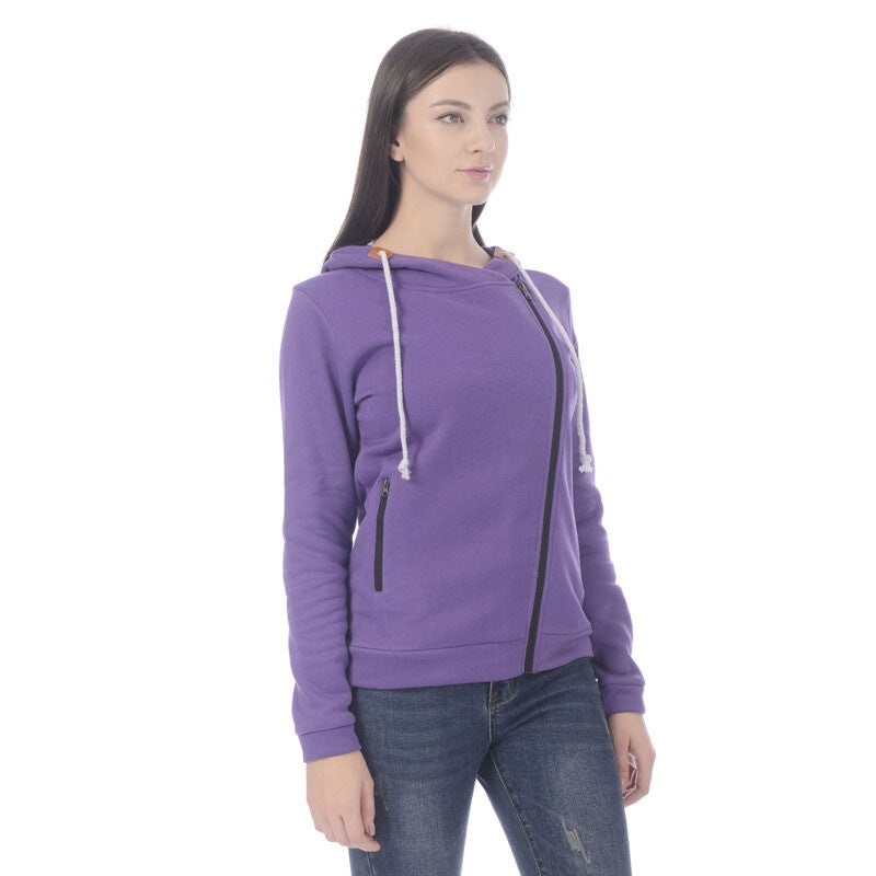 Fashionable Outdoor Sport Hoodies Women - Purple