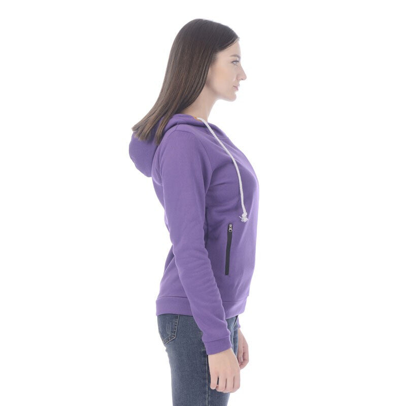 Fashionable Outdoor Sport Hoodies Women - Purple