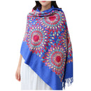 Fashionable Women Embroidery Scarf - Blue