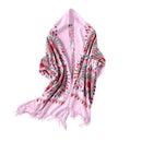 Fashionable Women Embroidery Scarf - Pink