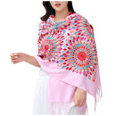 Fashionable Women Embroidery Scarf - Pink