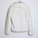 Fashionable Women Faux Fur Long Sleeve - White