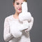 Fashionable Women Sheepskin Gloves - White