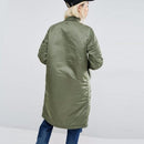 Fashionable Women's Long Coat Jacket - Green