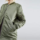 Fashionable Women's Long Coat Jacket - Green