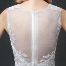 Fishtail Halter Lace Wedding Dress - White