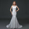 Fishtail Halter Lace Wedding Dress - White