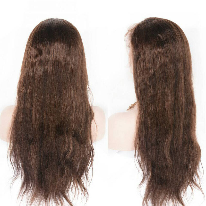 Full Lace Wigs Brazilian Human Hair - Light Brown