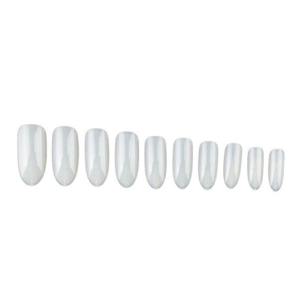 Full Round Style Acrylic UV Gel Fake Nails - White