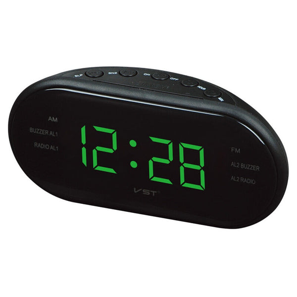 Function-25 AM/FM Premium LED Clock Radio - Green