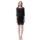 Women Lace Dress Slash Neck Cocktail Evening Dress White/Black