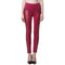 Fashion Women Leggings Leather Look Panels Elastic Waist Stretchy Skinny Pants Trousers Burgundy