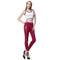 Fashion Women Leggings Leather Look Panels Elastic Waist Stretchy Skinny Pants Trousers Burgundy