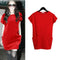 Women Casual Dress Side Pockets Short Sleeve Loose Dress