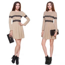 Women Slim Dress Lace Long Sleeve Dress