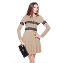 Women Slim Dress Lace Long Sleeve Dress