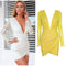 New Hot Sexy Women Lace Dress Deep V-Neck Long Sleeve Clubwear Tunic Bodycon Mini Dress