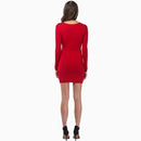 Fashion Women Wrap Front Dress Sexy Deep V-neck Long Sleeve Evening Party Clubwear Mini Dress