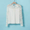 New Fashion Women Chiffon Blouse Lace Crochet Embroidery Sheer Sleeve Oversized Tee Tops Shirt