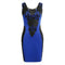 New Fashion Women Dress Floral Lace Contrast Sleeveless Bodycon Mini Casual Bandage Backless One-Piece