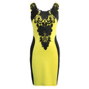 New Fashion Women Dress Floral Lace Contrast Sleeveless Bodycon Mini Casual Bandage Backless One-Piece