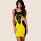 New Fashion Women Dress Floral Lace Contrast Sleeveless Bodycon Mini Casual Bandage Backless One-Piece